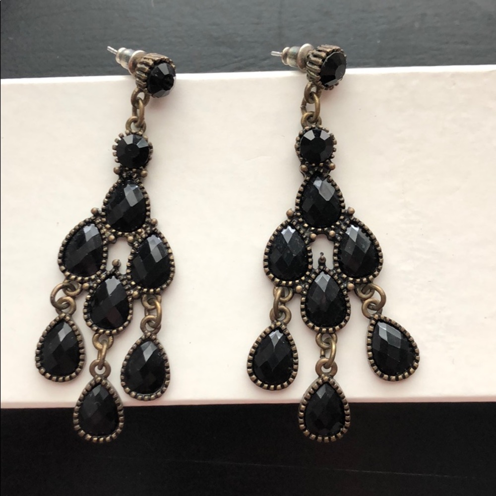 Black chandelier earrings